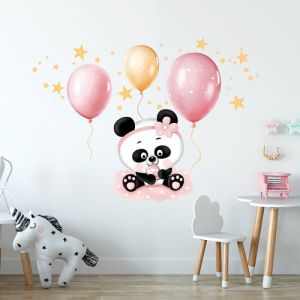 Panda léggömbökkel falmatrica