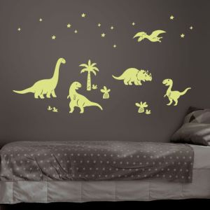 Sötétben világító dinoszauruszok falmatrica