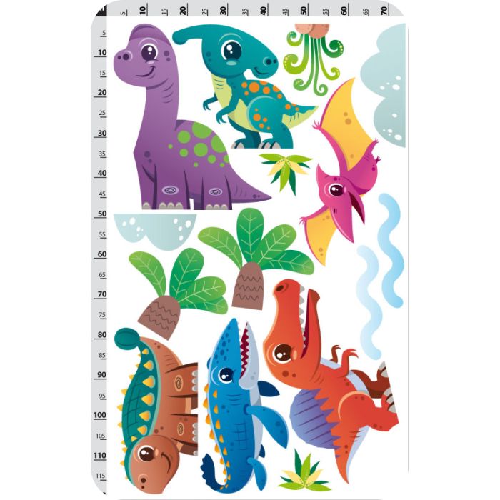 Színes dinoszauruszok falmatrica
