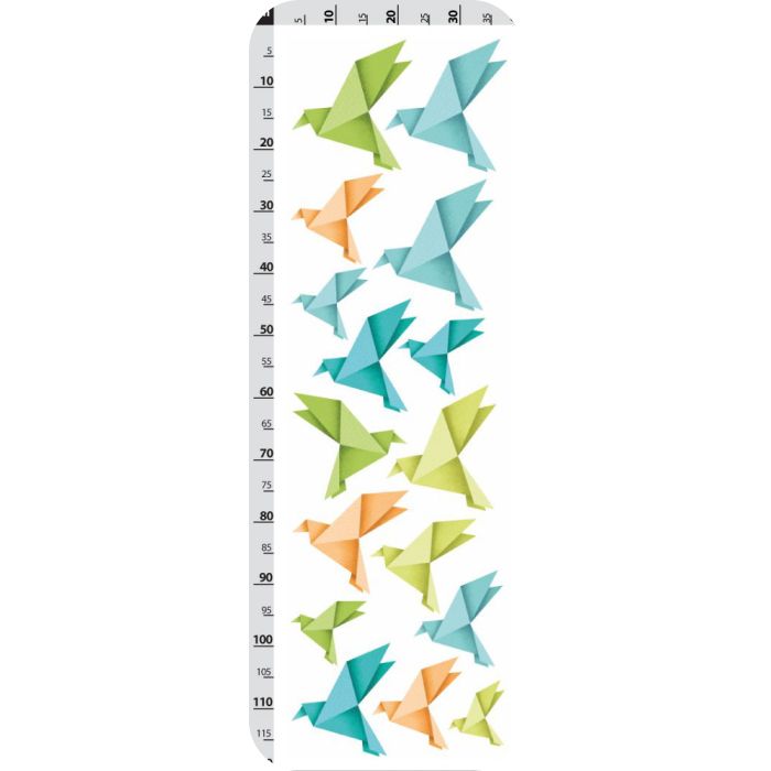 Origami madárkák falmatrica, narancs-zöld-kék