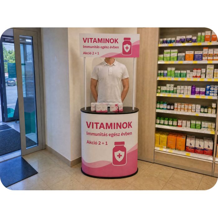 Standard promóciós pult – vitaminok gyógyszertárban