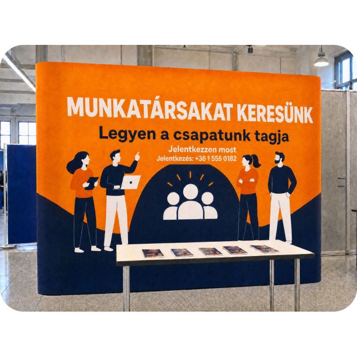 Pop Up sajtófal Economy – toborzás állásbörzén