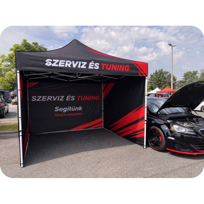 Ollós sátor – szerviz és tuning autós rendezvényen