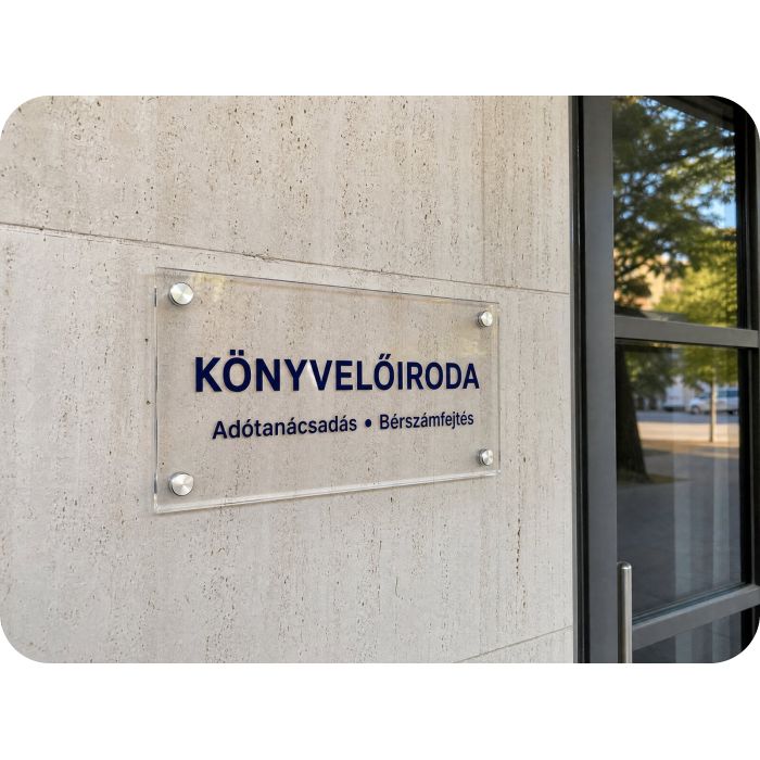 Plexi reklámtáblák – Könyvelőiroda
