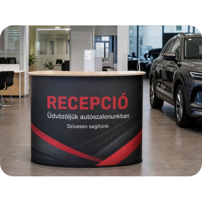 Max Pop Up pult – recepció autószalonban