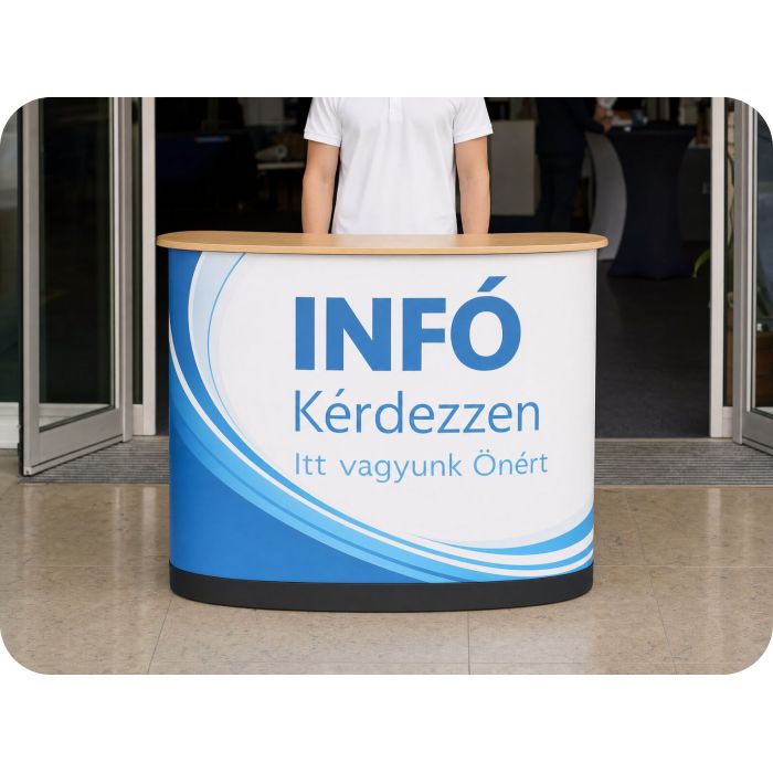 Max Pop Up pult – információs pult kiállítócsarnokban