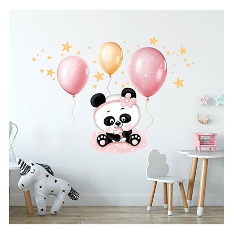 Panda léggömbökkel falmatrica