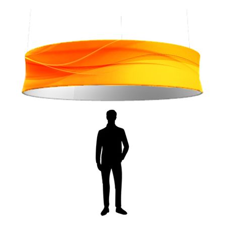 Függesztett textil reklám, gyűrű alakú