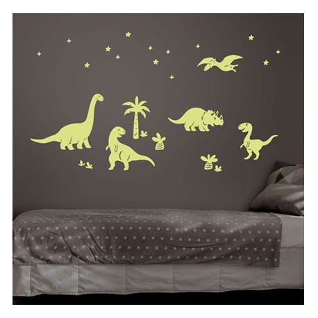 Sötétben világító dinoszauruszok falmatrica