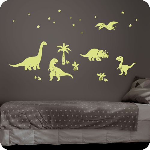 Sötétben világító dinoszauruszok falmatrica